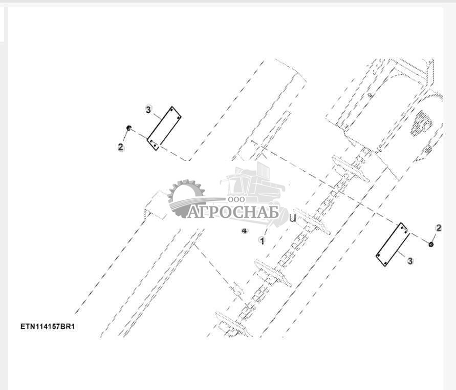 Детали крепления без датчика недомолоченных колосьев 